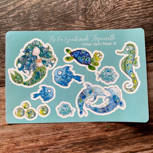 Sticker-Sheet Unter dem Meer III Beas Aquarellminis