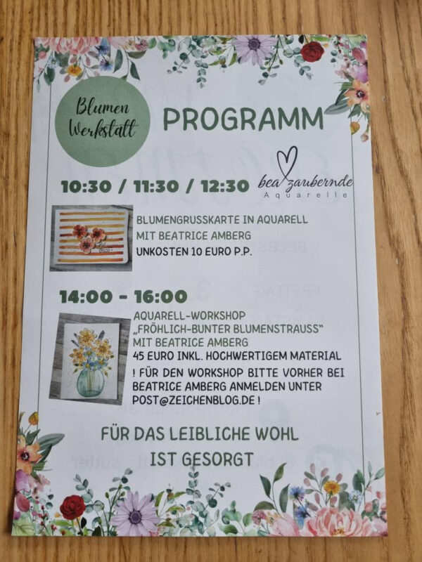 Aquarellworkshop in Wildsteig - Fröhlich-bunter Blumenstrauss – Bild 3