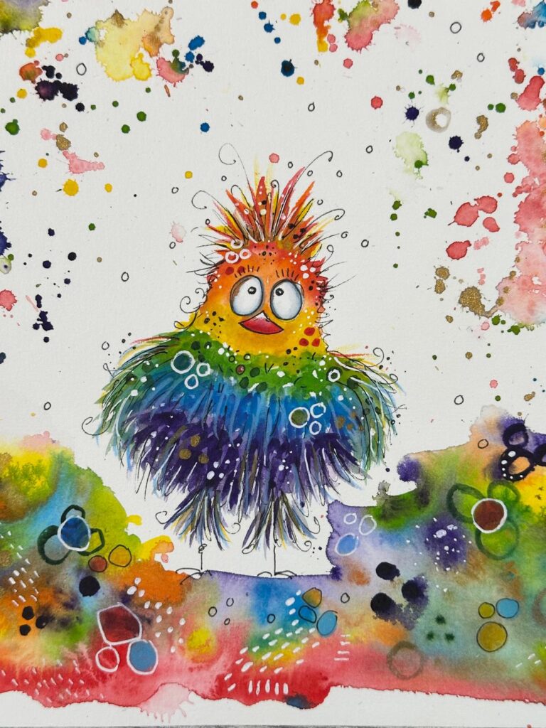 Regenbogenhühnchen in der Großaufnahme