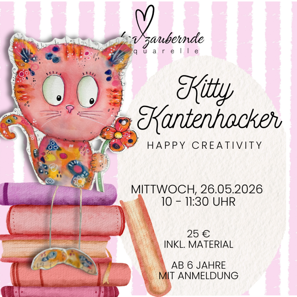 Kitty Kantenhocker – Aquarell- & Bastelworkshop für Kinder in Schongau